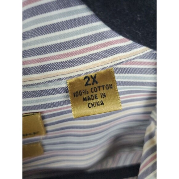 Roundtree & Yorke Gold Label Dress Shirt Women's Big 2X Striped Non Iron - Picture 3 of 12